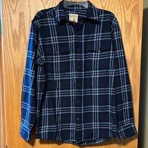 RedHead Men's Navy and Light Blue Plaid Shirt